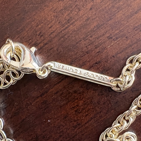 Kendra Scott Gold Necklace with Blue Pendant and Tassel - Picture 3 of 3